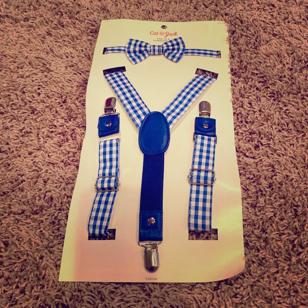Cat & Jack Toddler Bow Tie & Suspender Set 2T-5T